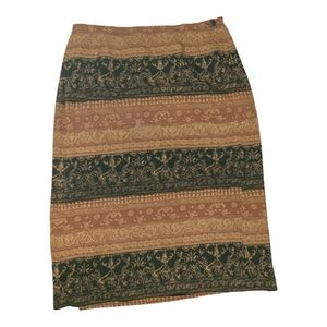 8. VINTAGE JONES NY 100% SILK FAUX  WRAP MIDI SKIRT 16W